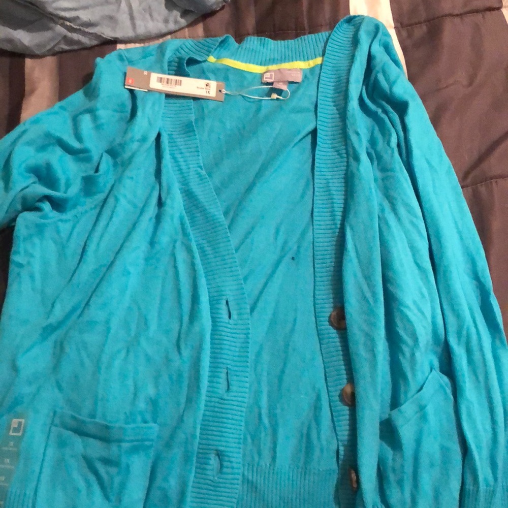 Blue Cardigan Woman